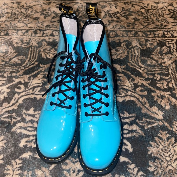 Dr. Martens Shiny Blue Boots - Picture 3 of 6